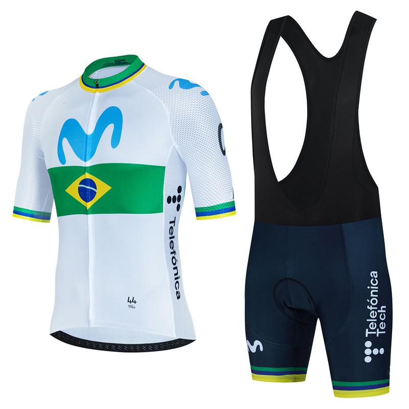 Mountain Biking Wallpaper - ชุดเสื้อเจอร์ซีย์นักปั่น Movistar ชุดปั่นจักรยานเสือภูเขาแบบบราซิล, ชุดปั่นจักรยานชุดเล่นกีฬาปั่นจักรยานสำหรับผู้ชาย