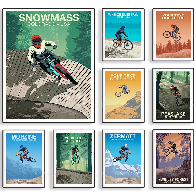 Picture Of Mountain Biking - จักรยานเสือภูเขา Trail โปสเตอร์ Snowmass Morzine Swinley