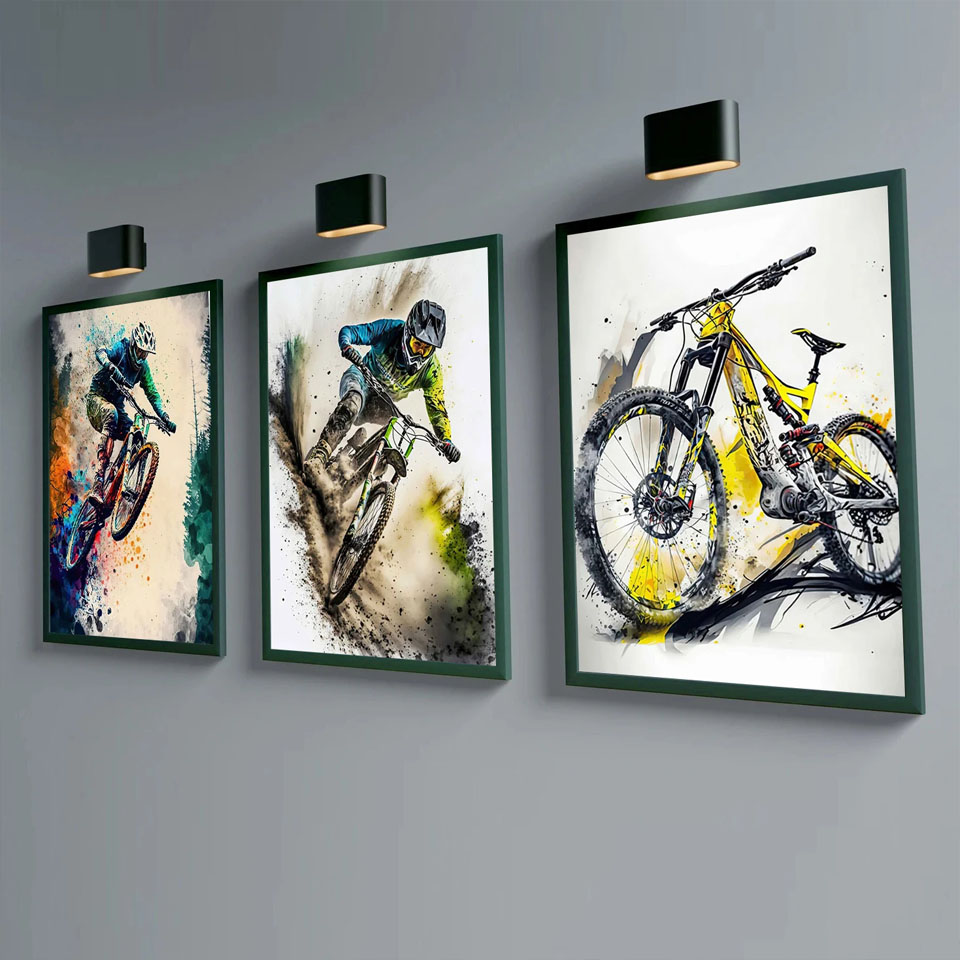 Picture Of Mountain Biking - ศิลปะบนผนังจักรยานเสือภูเขาภาพวาดติดเพชรแบบทำมือเจาะทรงกลมสี่เหลี่ยมเต็มรูปแบบภาพโมเสคตกแต่งห้องนั่งเล่นของขวัญคนรักการขี่จักรยาน